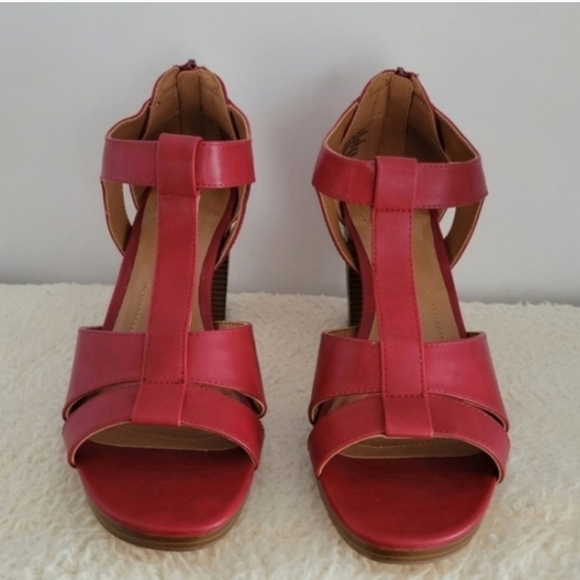 STYLE & CO Ophelia Open Toe Red Heel Sandals Size 10 - Picture 4 of 8